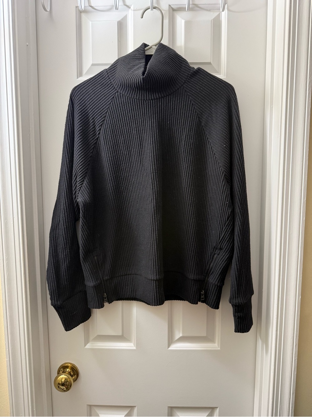 Avia Black Ribbed Turtleneck Sweatshirt